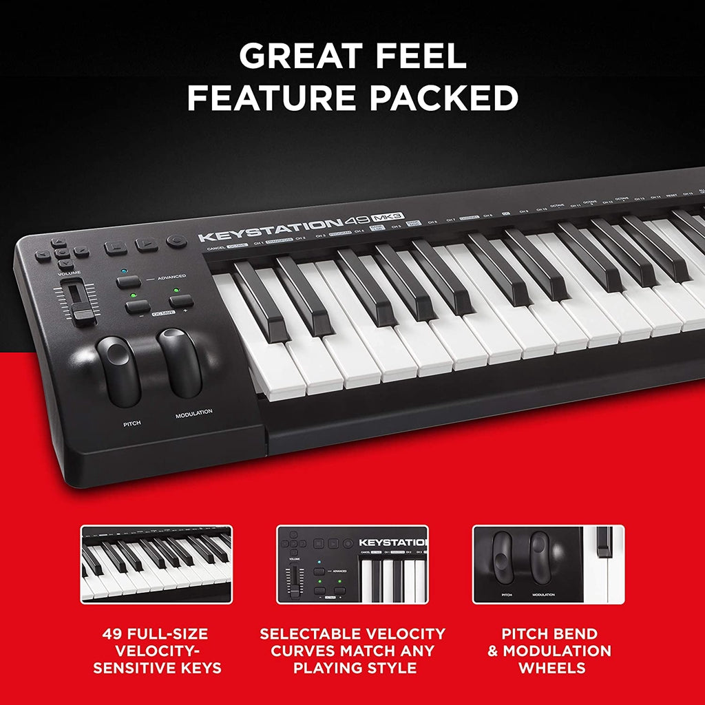 M-Audio Keystation 49 MK3 49 Full-sized Key USB MIDI Keyboard Controller - Reco Music Malaysia