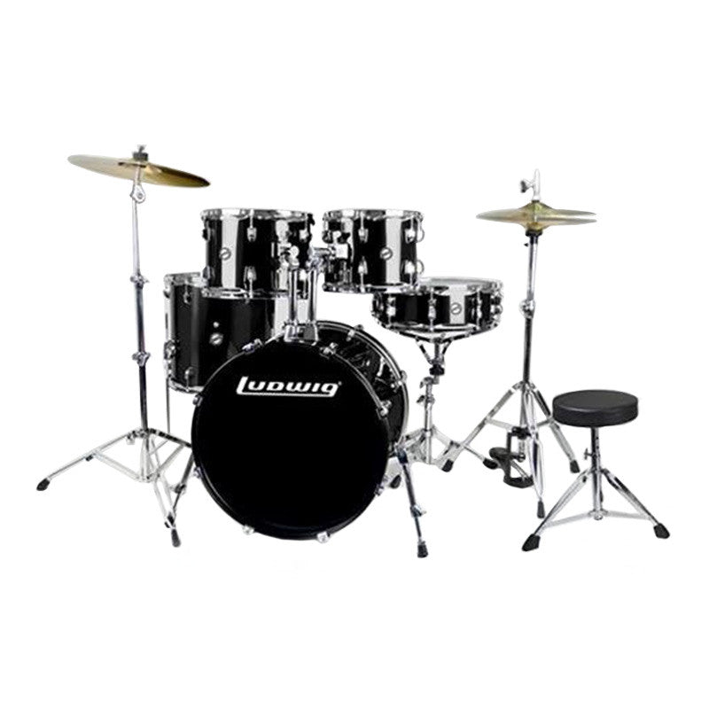 Ludwig LC17511DIR Black Cortex Accent Drive 5 Piece Drum Set | Reco Music Malaysia