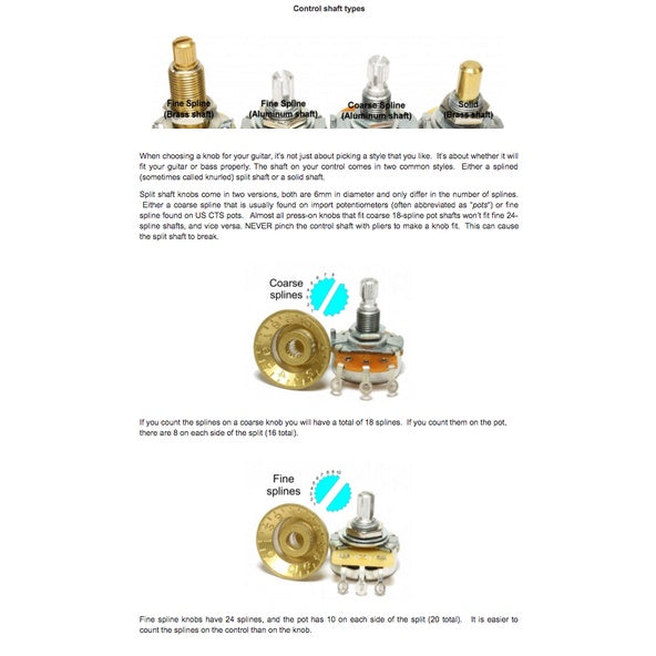 RM GF-0066GD24 24 Spline CTS LP Electric Guitar Bell Control Volume Tone Knobs, Gold - Reco Music Malaysia