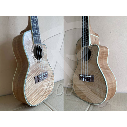 RM UK-24LDFQ 23in Premium Wood Cutaway Concert Ukulele with Bag - Reco Music Malaysia