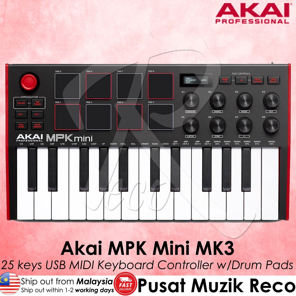 Akai Professional MPK Mini MK3 25 Key USB MIDI Keyboard Controller - Reco Music Malaysia