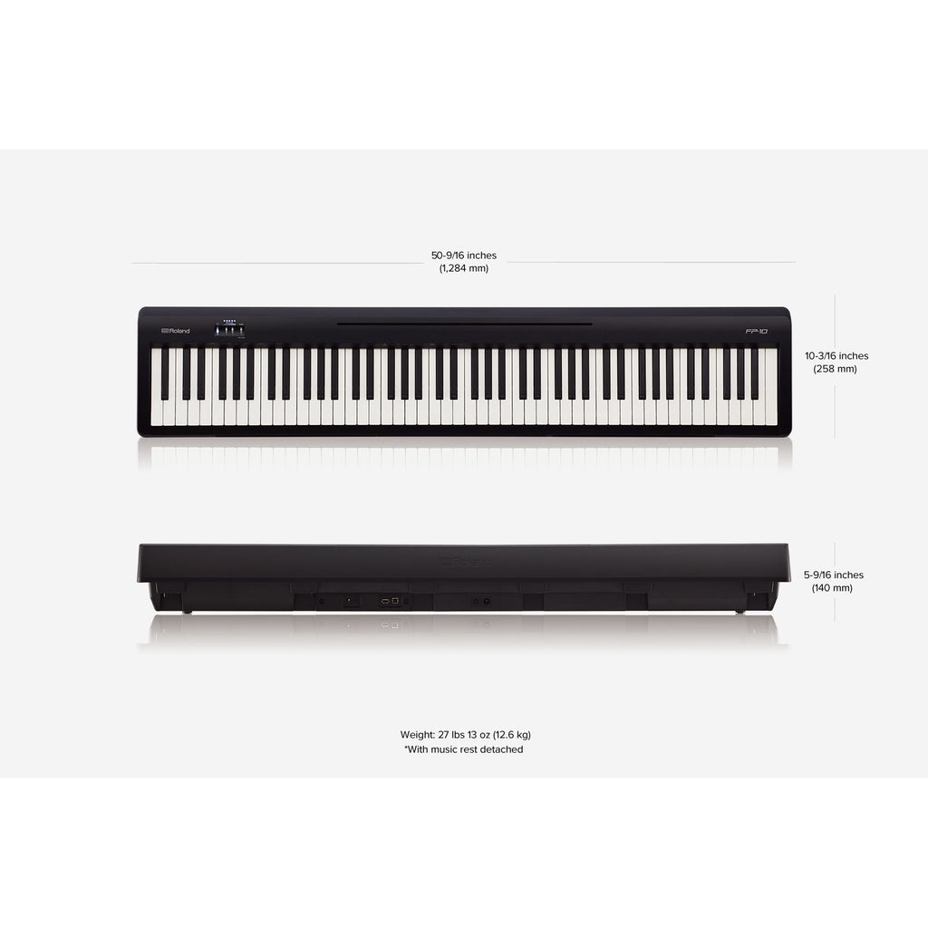 Roland FP-10 FULL SET 88 keys Digital Piano with Bench, Wooden Stand, DP-2 Pedal, Note Stand and Adapter - Reco Music Malaysia