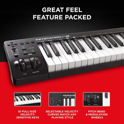 M-Audio Keystation 61 MK3 61 key Full-sized USB MIDI Keyboard Controller - Reco Music Malaysia