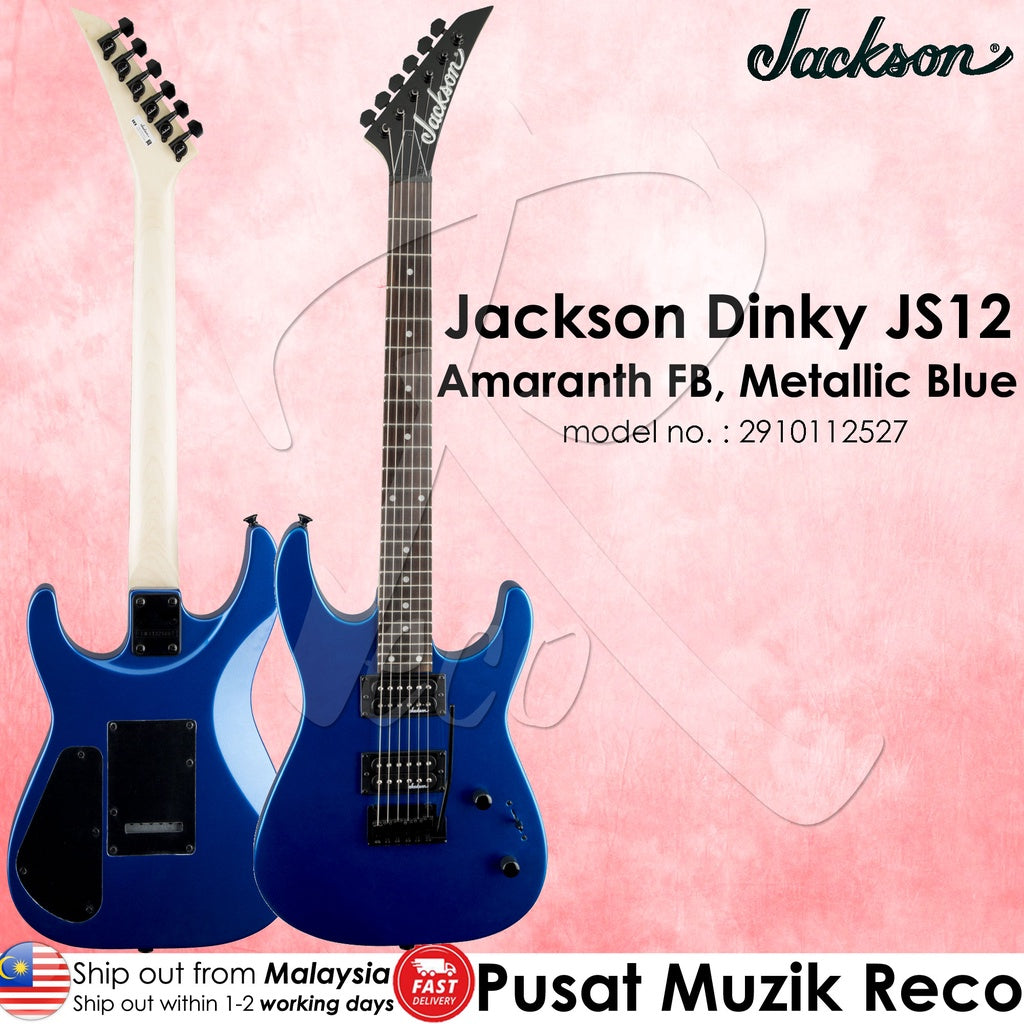 Jackson 2910112527 JS Series Dinky JS12 24 Frets Electric Guitar Amaranth Fingerboard, Metallic Blue - Reco Music Malaysia