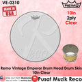 Remo VE-0310 Emperor Vintage 10" Clear Drumhead (VE0310 VE 0310) - Recco Music Malaysia