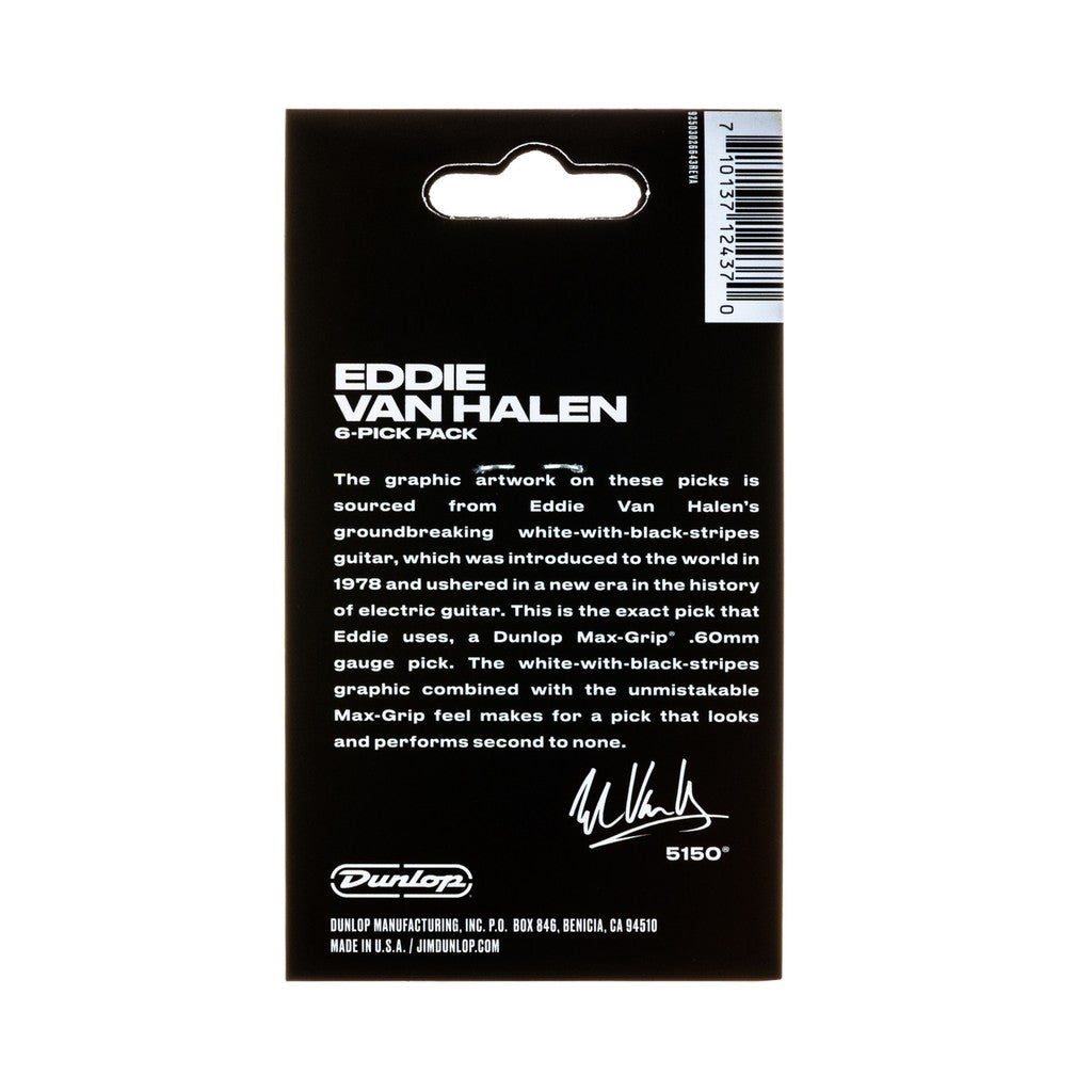 Jim Dunlop EVHP03 Eddie Van Halen VH I Max Grip Nylon Guitar Picks, 0.60mm, 6-Pack - Reco Music Malaysia