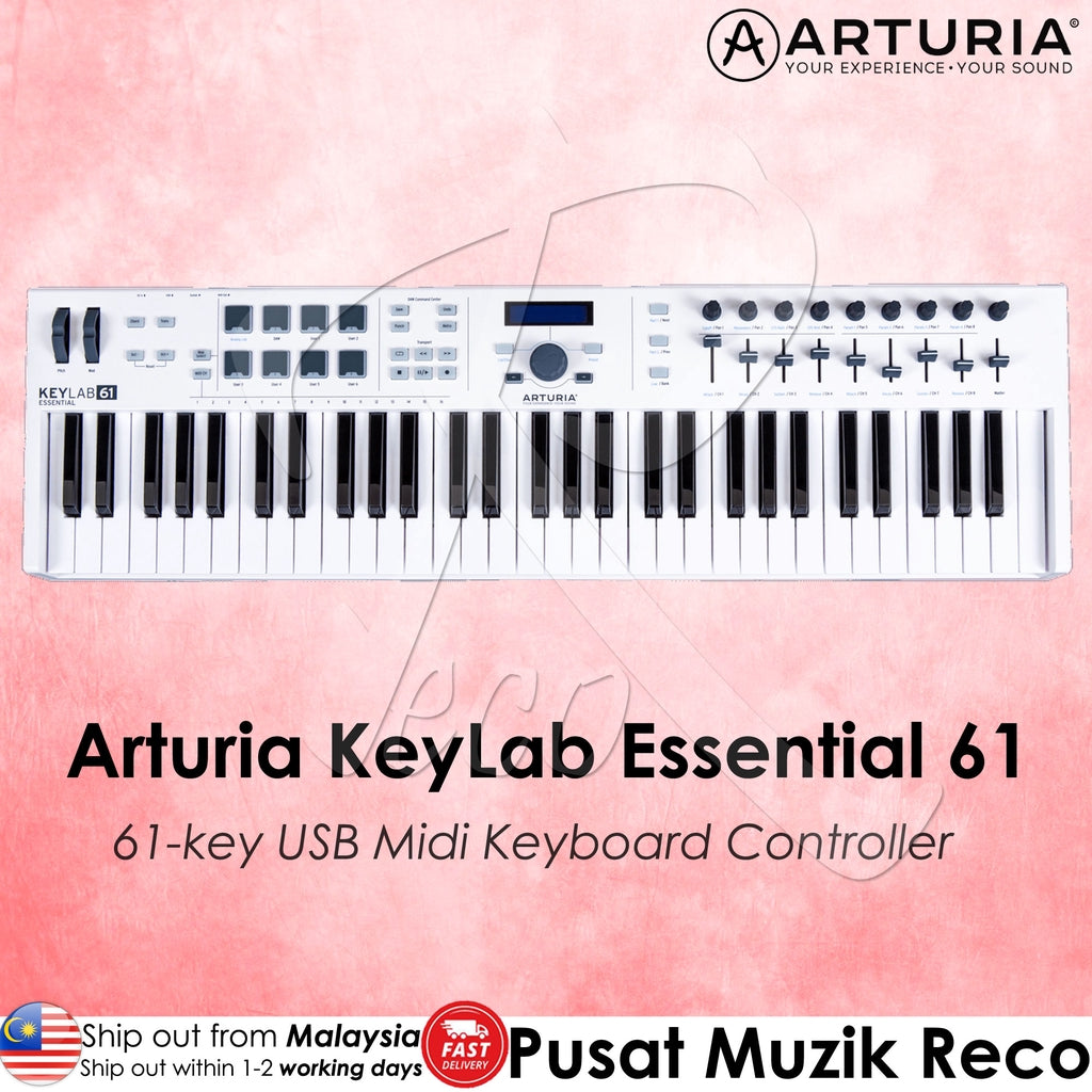 Arturia KeyLab Essential 61 61 key USB Midi White Keyboard Controller - Reco Music Malaysia