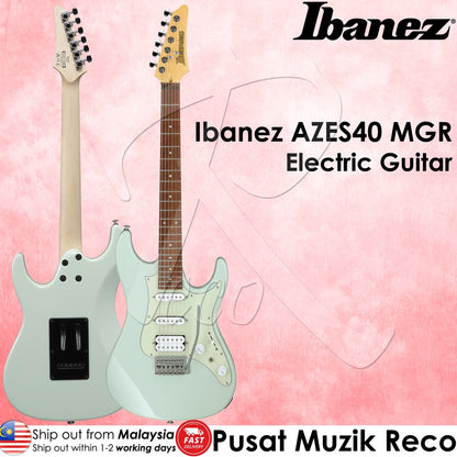 Ibanez AZES40-MGR Mint Green Essential AZ Series Electric Guitar with HSS Pickup & Tremolo Poplar Body Jatoba Fretboard - Reco Music Malaysia