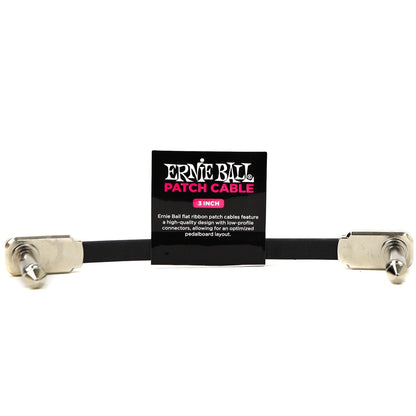 Ernie Ball 6225 3 Inch Single Flat Ribbon Black Patch Cable ( PO6225 ) - Reco Music Malaysia