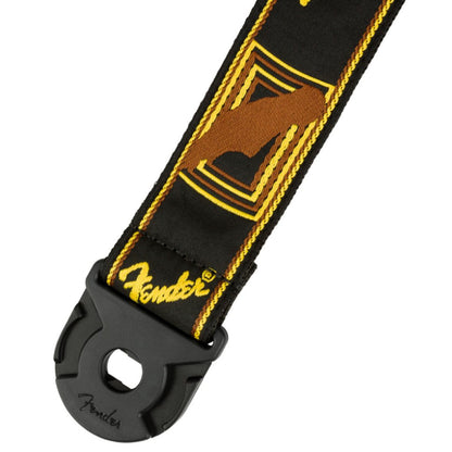 Fender 0990629001 Monogram Black Yellow Brown Quick Grip Locking End Strap - Reco Music Malaysia