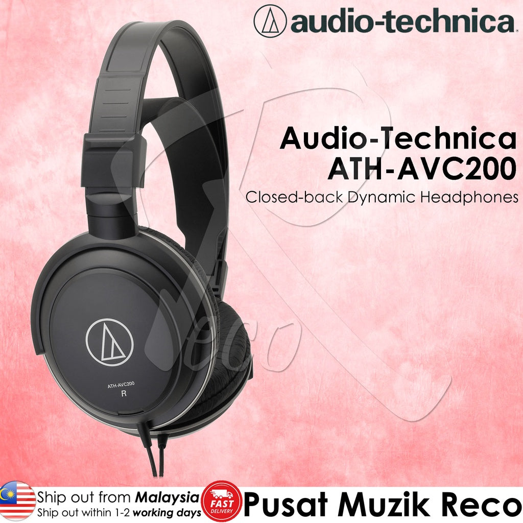 Audio Technica ATH-AVC200 SonicPro Over-Ear Closed Back Dynamic Headphones - Reco Music Malaysia