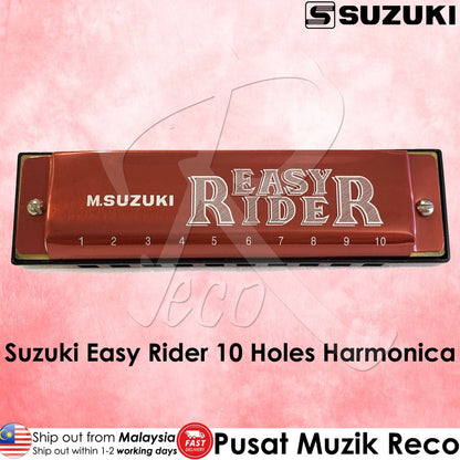 Suzuki EZR-20 Easy Rider Diatonic Harmonica - 10 Holes C Key - Reco Music Malaysia