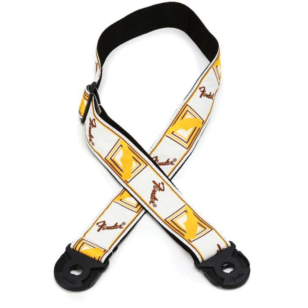 Fender 0990629005 White Yellow Brown Quick Grip Secure Locking End Strap - Reco Music Malaysia