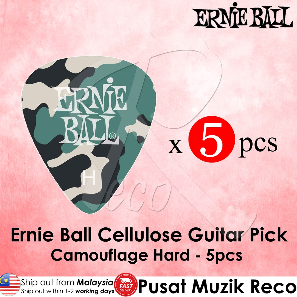 Ernie Ball P09223 Camouflage Cellulose HEAVY Guitar Picks, Pack Of 5 - Reco Music Malaysia