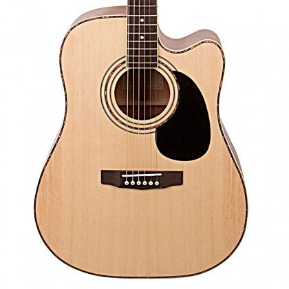 Cort AD880CE NS Cutaway Dreadnought Standard Acoustic Guitar With Bag, Natural Satin - Reco Music Malaysia