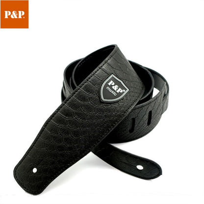 RM High Quality PU Leather Acoustic Electric Bass Guitar Leather Strap