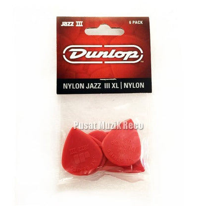 Jim Dunlop 47PXLN Nylon Jazz III XL Guitar Picks, Red, 6-Pack - Reco Music Malaysia