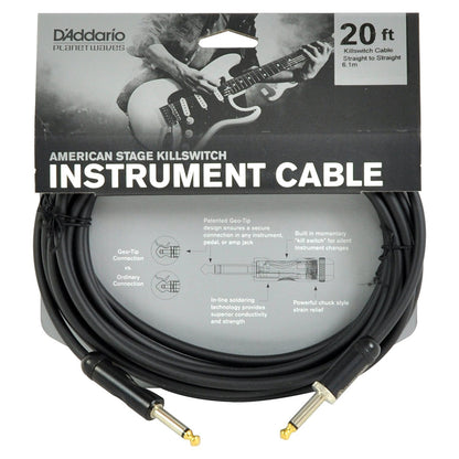 Planet Waves PW-AMSK-20 American Stage Kill Switch Instrument Cable(Jack Design) - Reco Music Malaysia