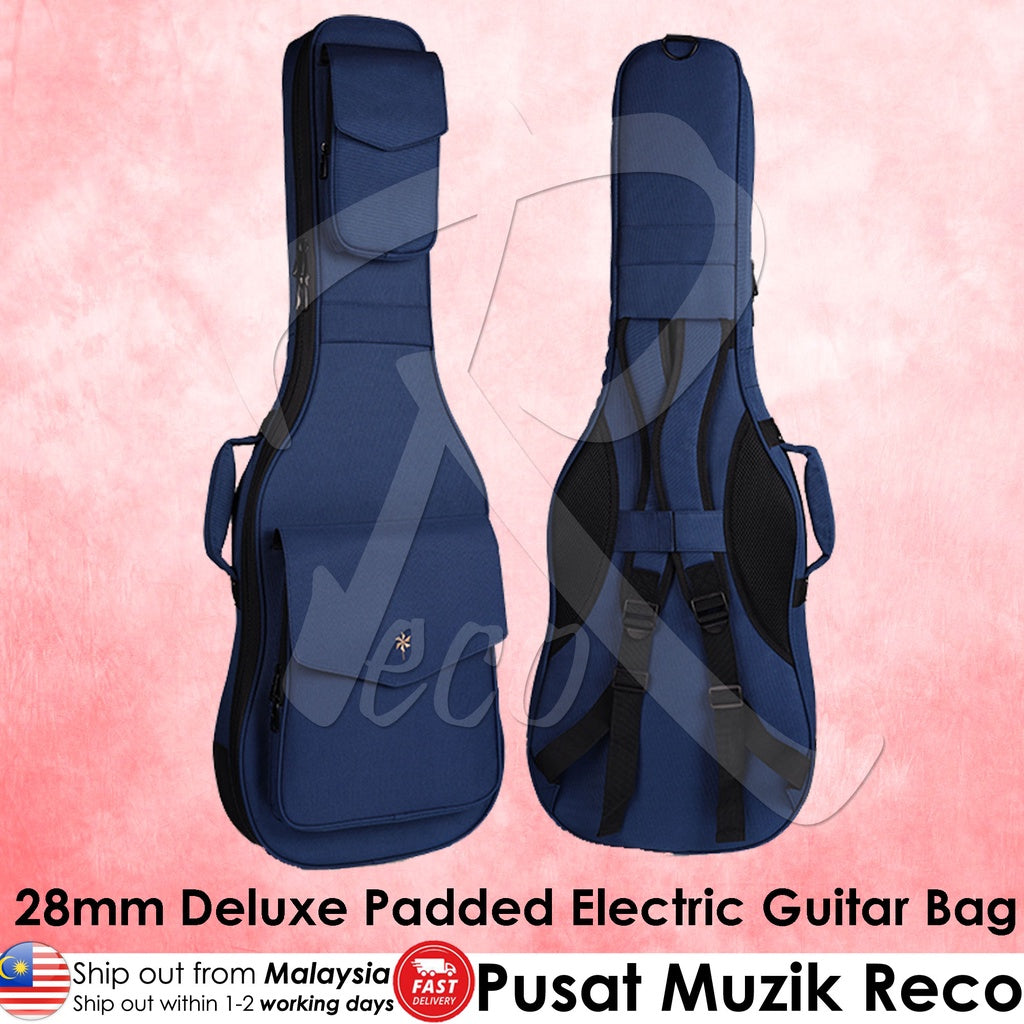 RM 28mm Deluxe Thick Padded Electric Guitar Bag with Neck Rest Padded Double Shoulder Strap