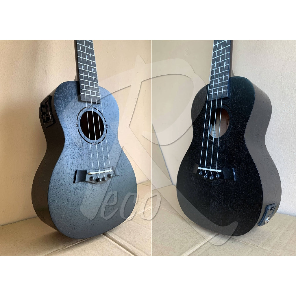 RM D23EQT/5233BK Concert Ukulele with Pickup Tuner Black with Free Bag - Reco Music Malaysia