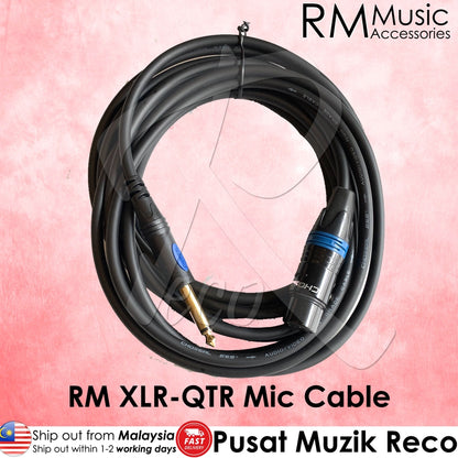 RM RXQ Microphone Cable 3-Pin XLR Female to 6.5mm Mono Jack - Reco Music Malaysia