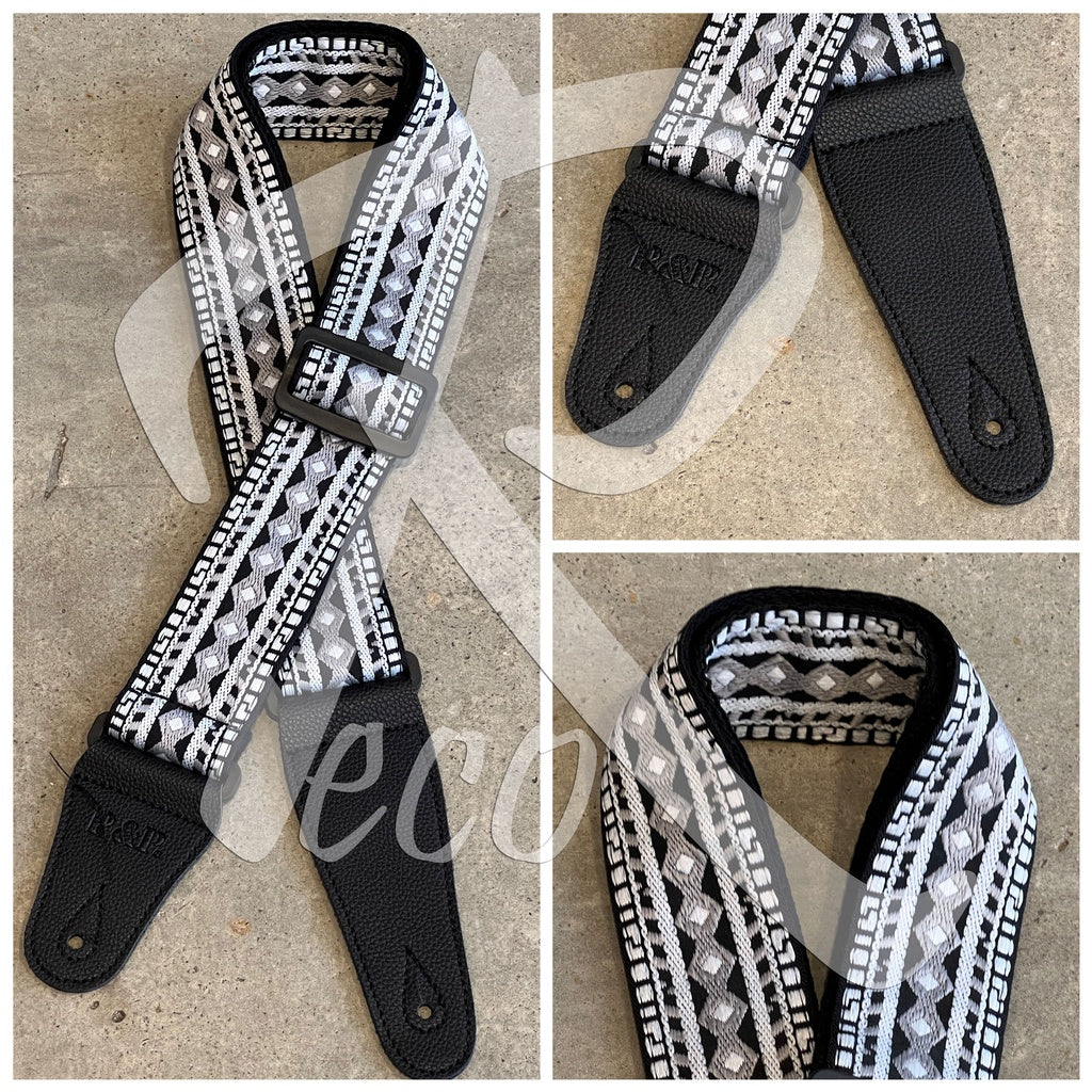 RM Acoustic Electric Bass RETRO Design BRAIDED Cotton Guitar Strap - Reco Music Malaysia