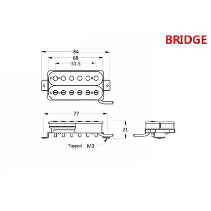 RM GF0215 Electric Guitar Alnico Open Humbucker Pickup Neck Pickup Bridge Pickup - Reco Music Malaysia