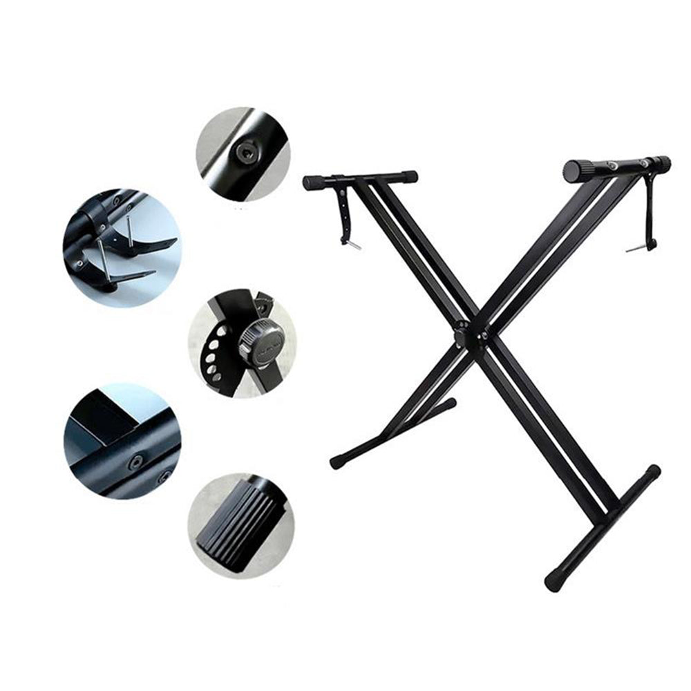 RM Foldable Portable Double X Keyboard Piano Stand - Reco Music Malaysia