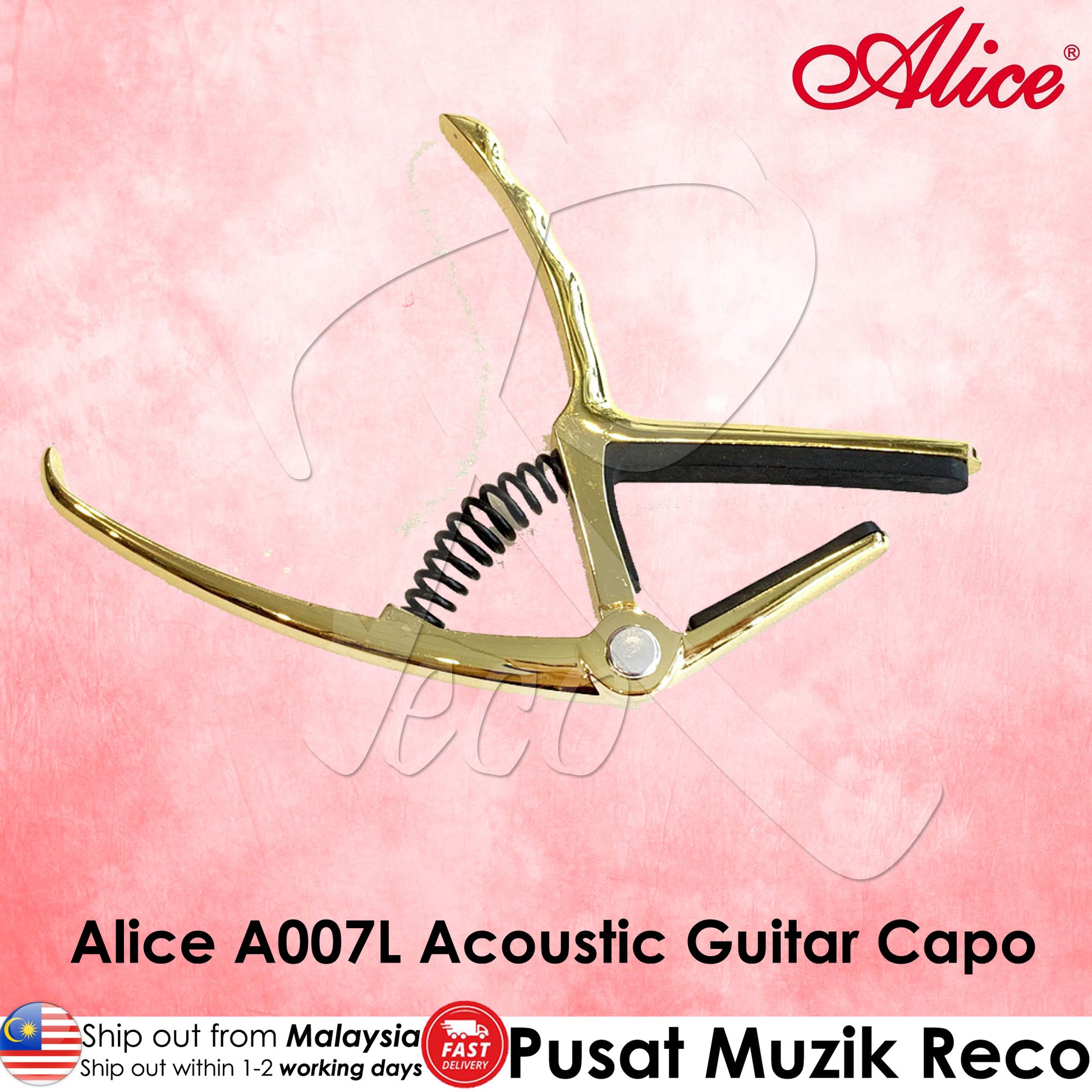 Alice A007L GD Pro-Trigger Acoustic Guitar Capo - Reco Music Malaysia