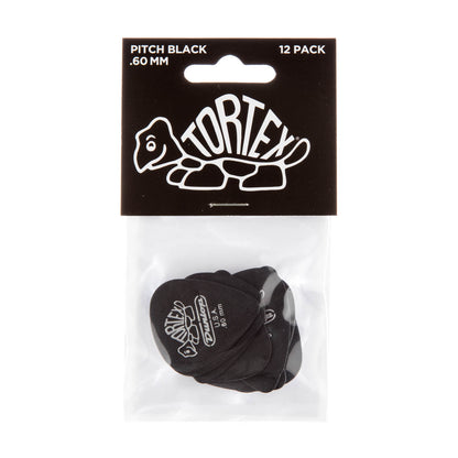 Dunlop 488P.60 Tortex Pitch Black Standard Guitar Picks Player Pack (12pcs) | Reco Music Malaysia