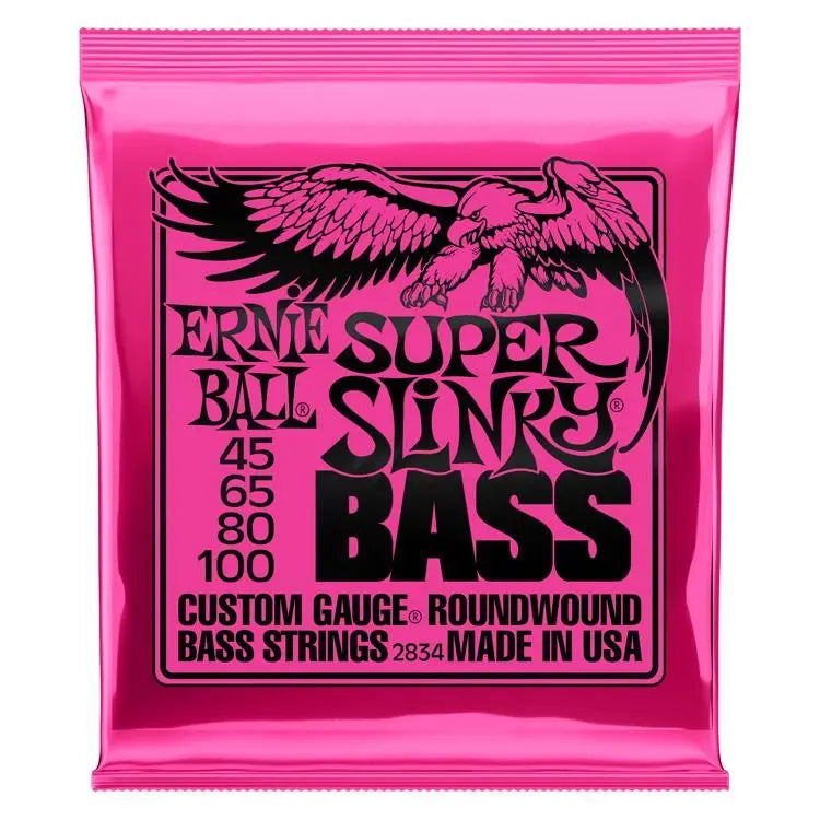 Ernie Ball 2834 Super Slinky 4 String Nickel Wound Electric Bass Guitar String 45-100 | Reco Music Malaysia