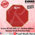 Evans RF12G Red 12in Limited Edition Barney Beats RealFeel Drum Practice Pad - Reco Music Malaysia