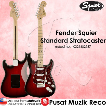 Fender Squier 0321602537 Standard Stratocaster Electric Guitar - Antique Burst - Reco Music Malaysia