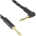 Fender 0990820079 Deluxe Series Angled 18.6ft Black TWEED Instrument Guitar Cable - Reco Music Malaysia