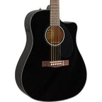 Fender CD-60SCE BK Solid Top Acoustic-Electric Guitar, Black | Reco Music Malaysia