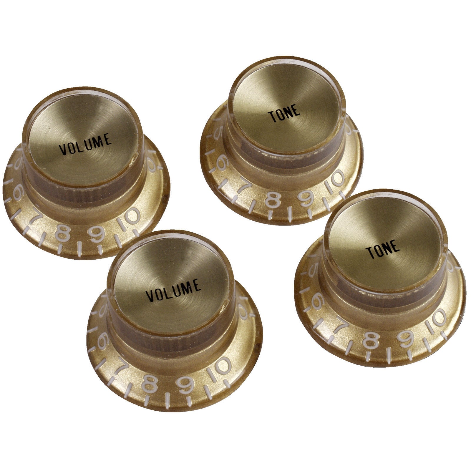 Gibson PRMK-030 Top Hat Knobs w/Metal Insert - Gold w/Gold - Reco Music Malaysia