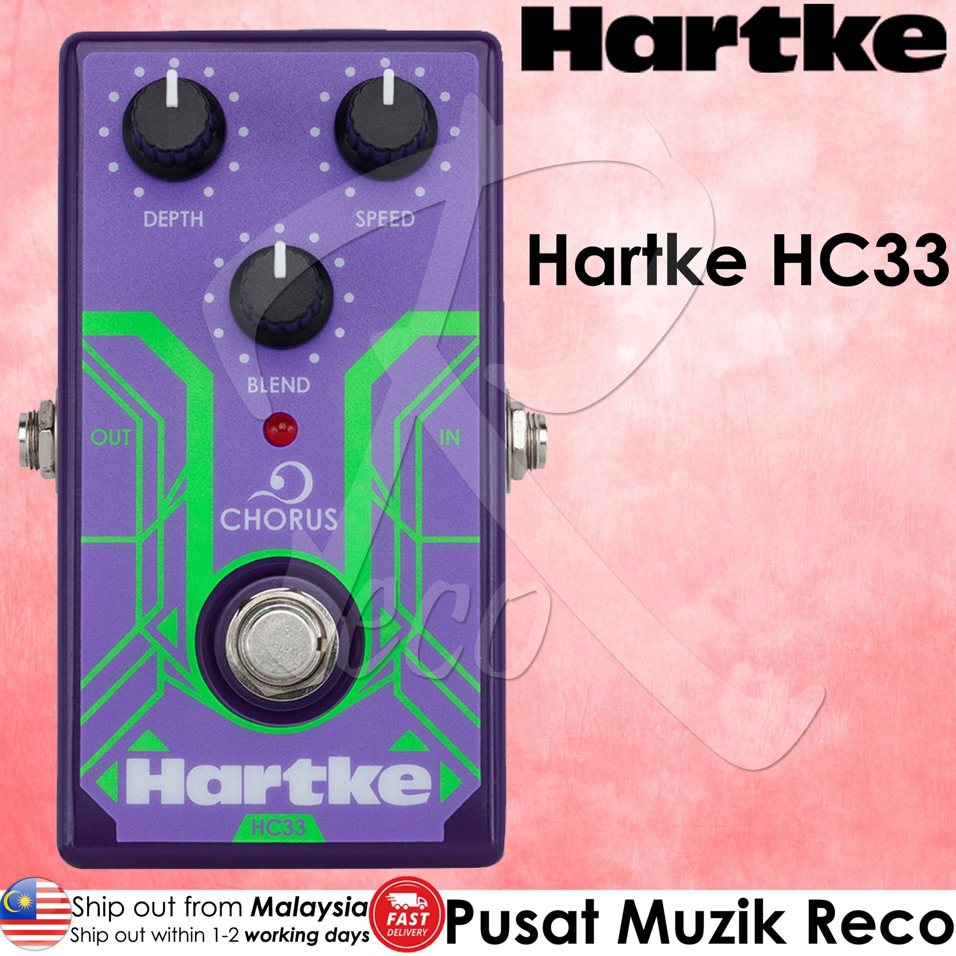 Hartke HC33 Chorus - Analog Bass Chorus Guitar Effects Pedal - Reco Music Malaysia