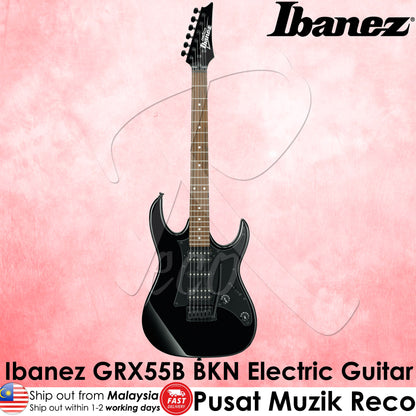 Ibanez GIO GRX55B BKN Black Night Electric Guitar - Reco Music Malaysia