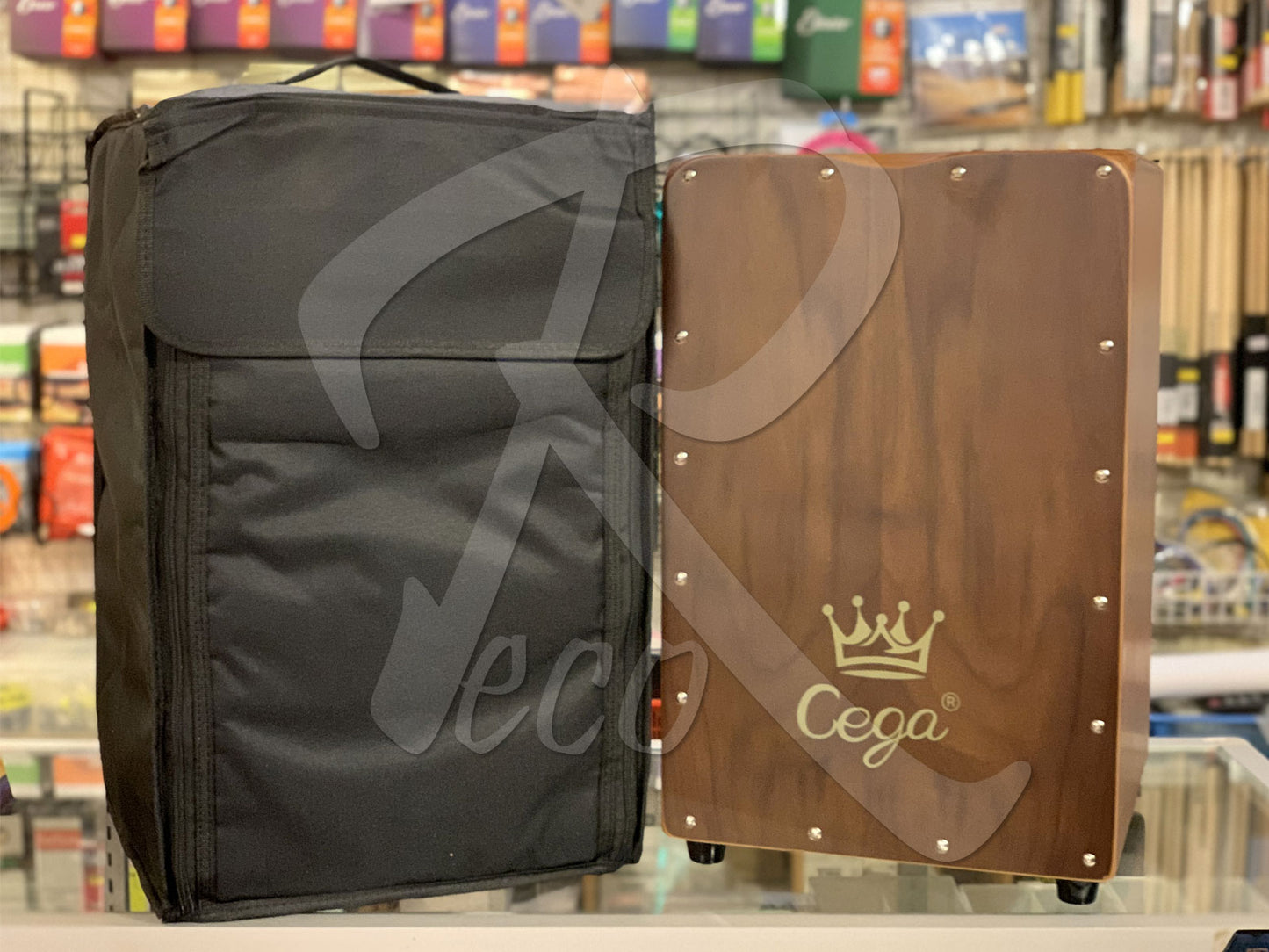 RM CEGA Dark Brown Wooden Cajon with Free Bag - Reco Music Malaysia