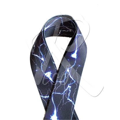 RM Designer Polyester Guitar Strap - Blue Lightning - Reco Music Malaysia