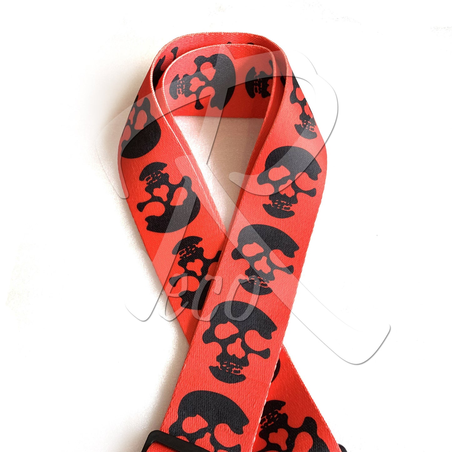 RM Designer Polyester Guitar Strap - Red Skull - Recomusic