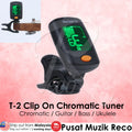 RM T-2 Chromatic Clip On Tuner Guitar Bass Ukulele - Reco Music Malaysia