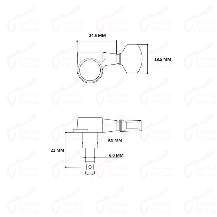 RM GF-1331 High Quality SCREWLESS / NO SCREW Electric Guitar Machine Head SET - Reco Music Malaysia