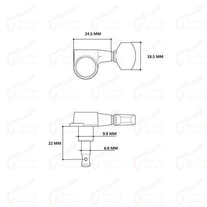 RM GF-1331 High Quality SCREWLESS / NO SCREW Electric Guitar Machine Head SET - Reco Music Malaysia