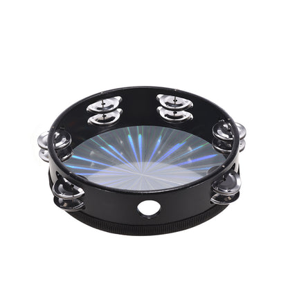 RM 8 Inch Wooden Radiant Tambourine with Skin Double Row Jingles | Reco Music Malaysia