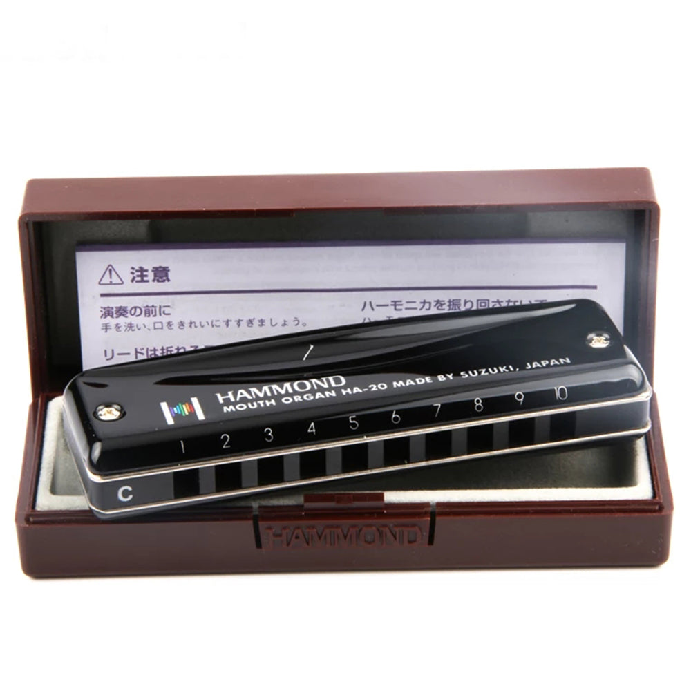 Suzuki HA-20 A Key Promaster Hammond 10 Hole Diatonic Harmonica - Reco Music Malaysia