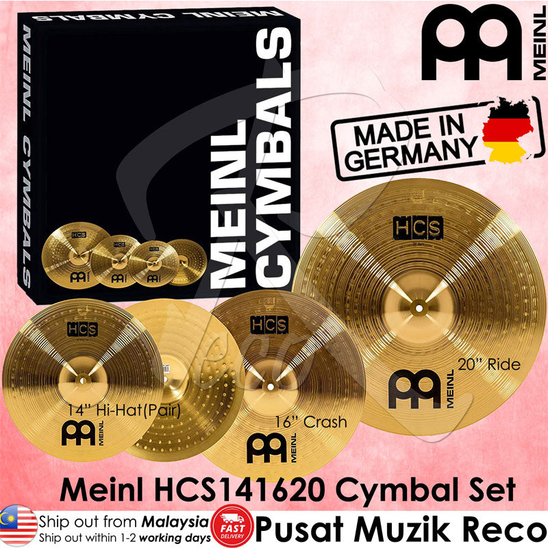 Meinl HCS141620 HCS Cymbal Set (14in Hi-Hat, 16in Crash, 20in Ride) (Made in Germany) - Reco Music Malaysia