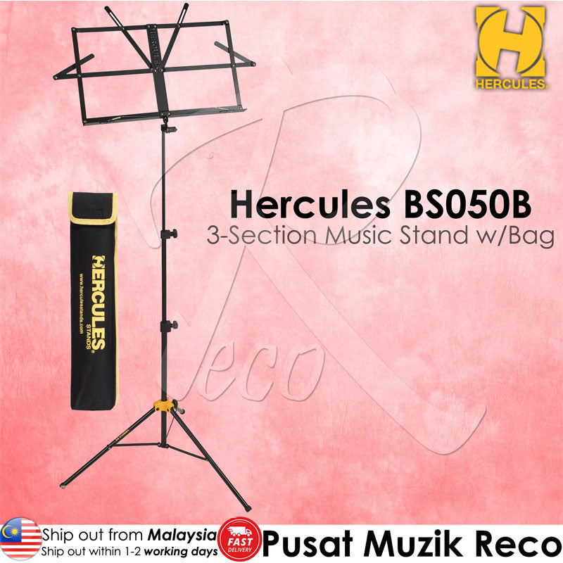 Hercules BS050B 3-Section Music Stand With Bag - Reco Music Malaysia