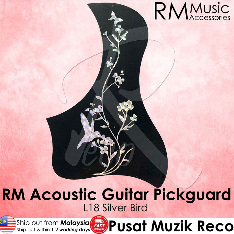 RM Acoustic Guitar Pickguard - L18 Silver Bird - Reco Music Malaysia