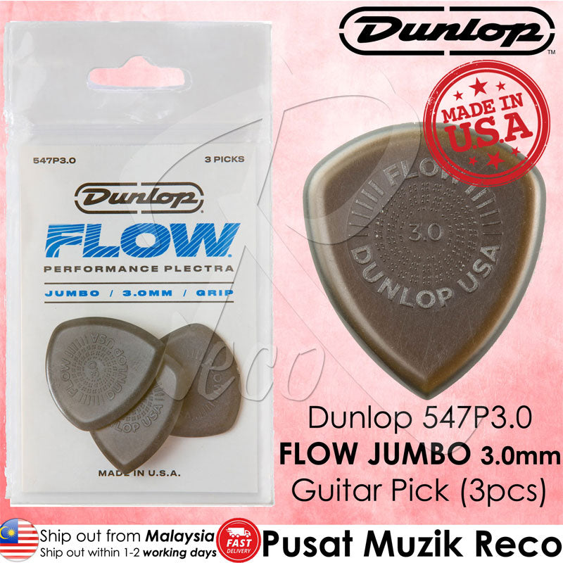 Dunlop 547P3.0 Flow Jumbo Grip Guitar Picks Pack - Reco Music Malaysia